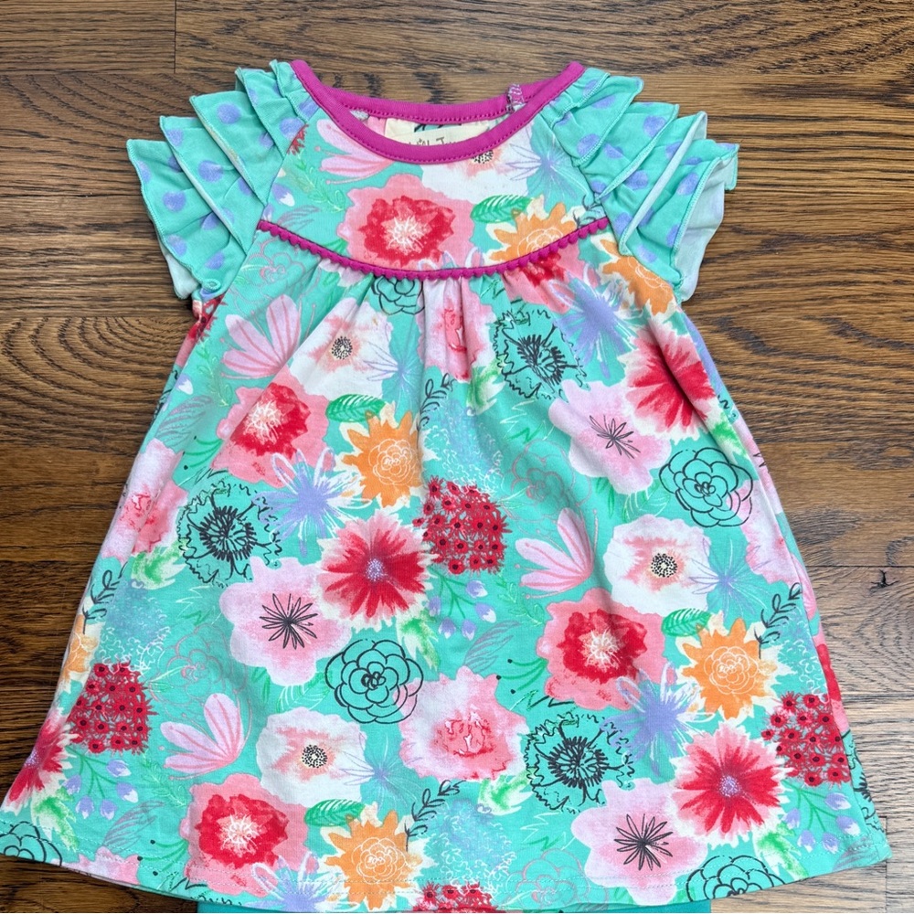 Matilda Jane Girls Pick Up Sticks Floral Top/ Tunic/ Dress Size 6-12 Months